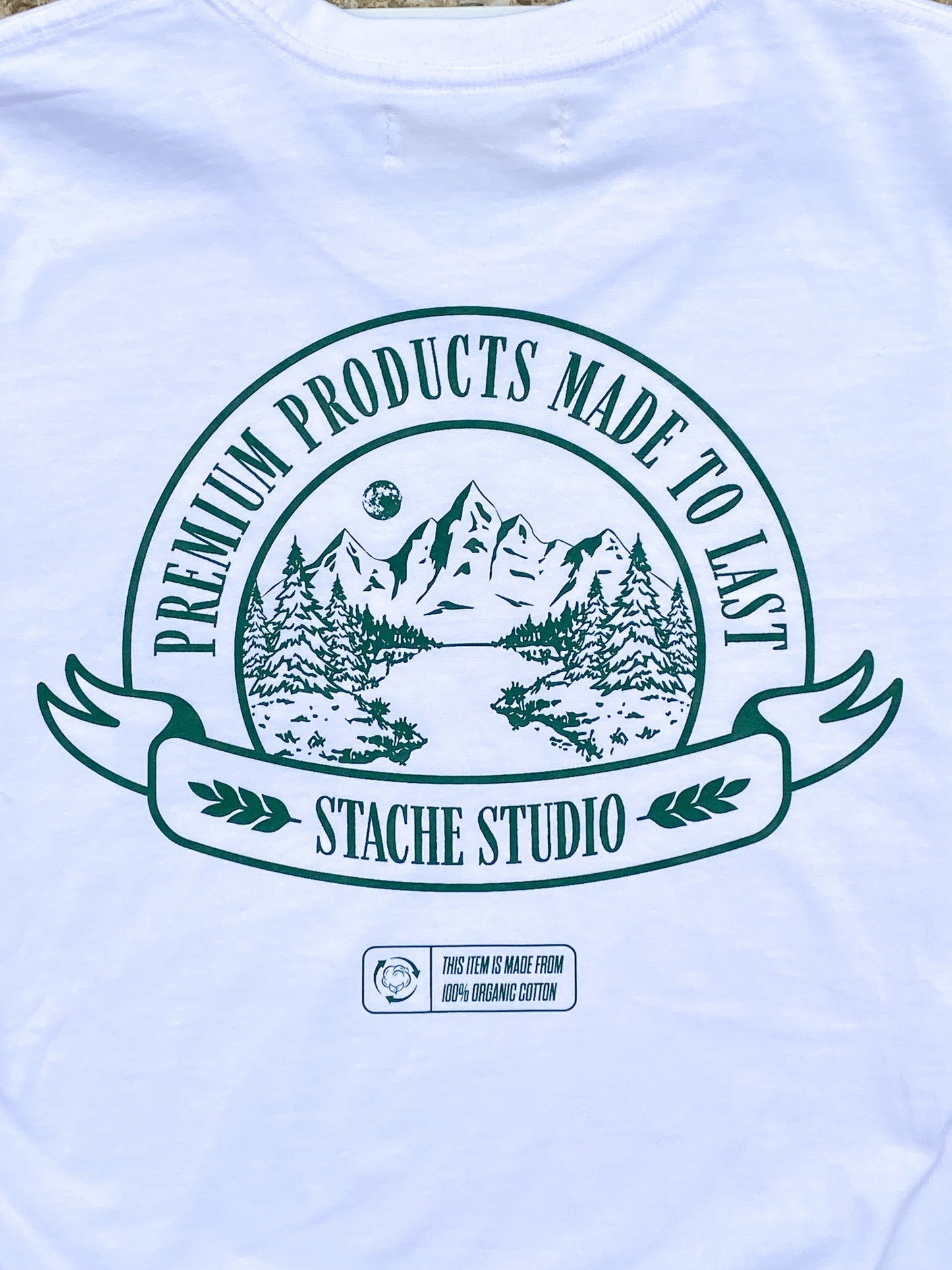 Stache Crest Shirt - 'White/Green'