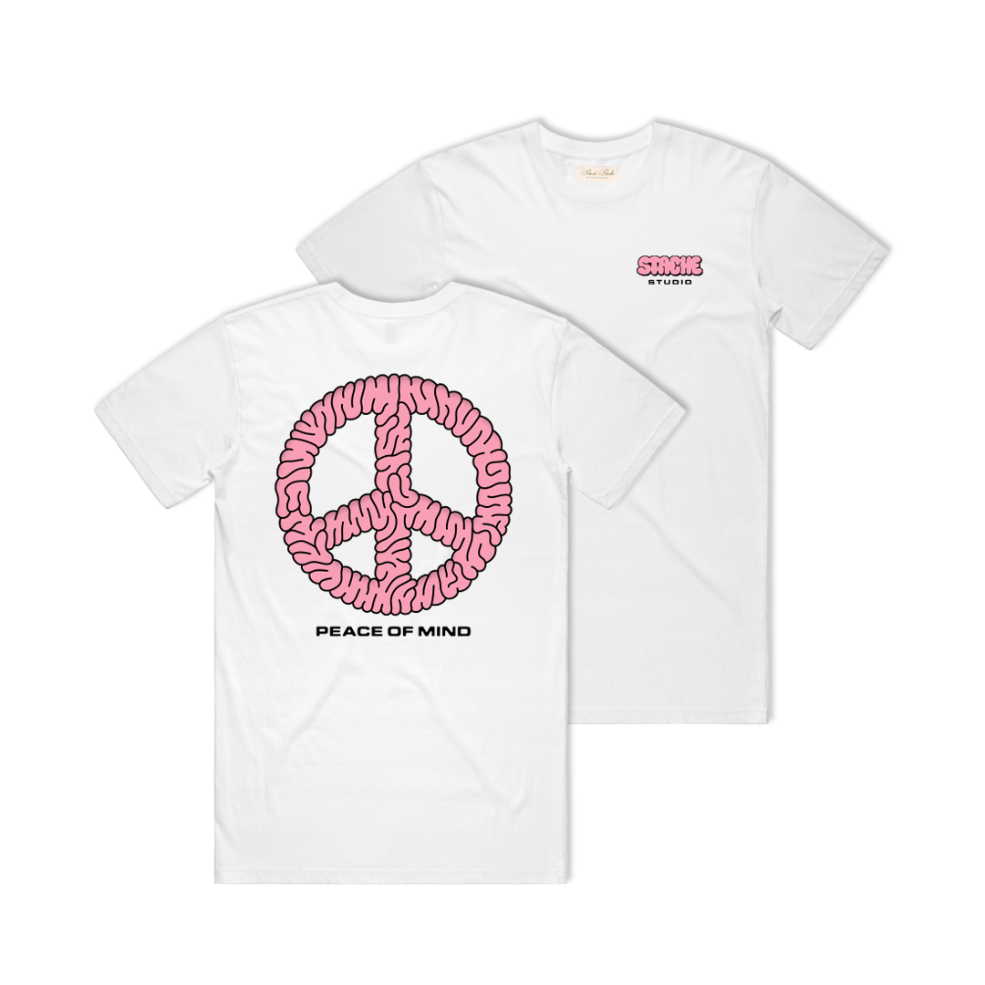 Peace of Mind T-Shirt - 'White/Pink'