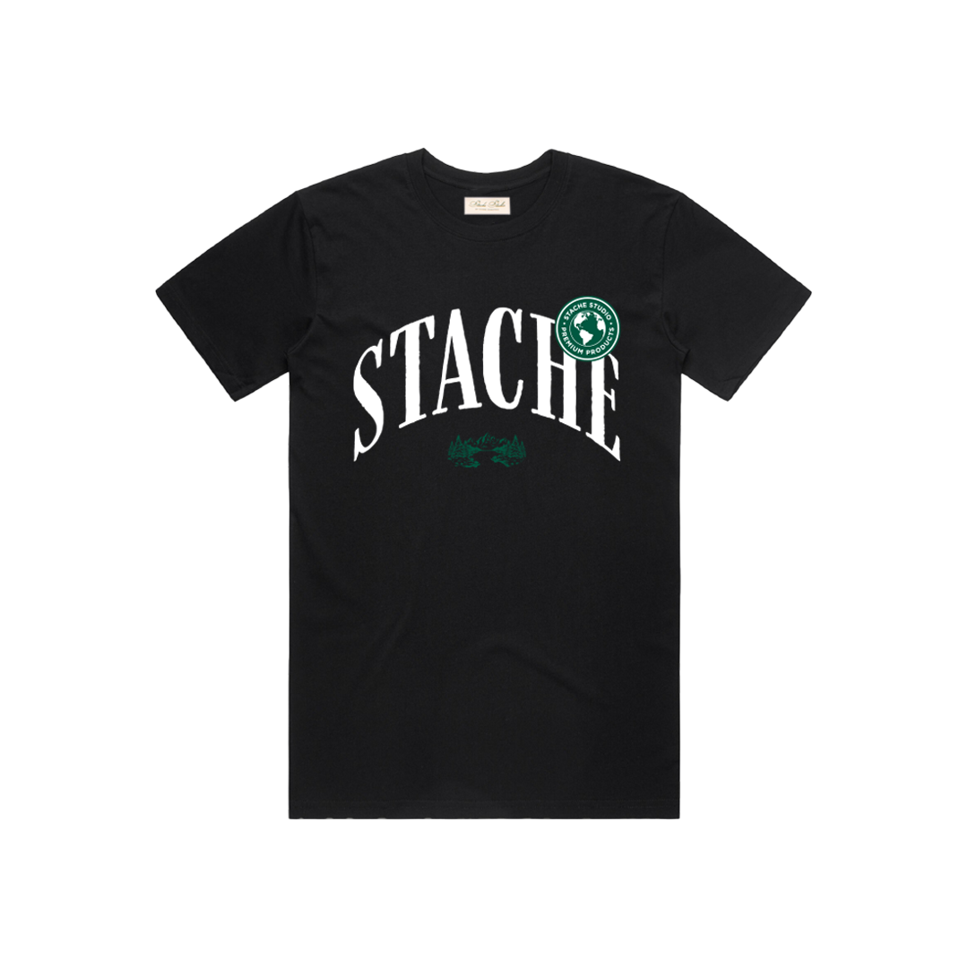 Stache Arch Logo Shirt - 'Black/White/Green'