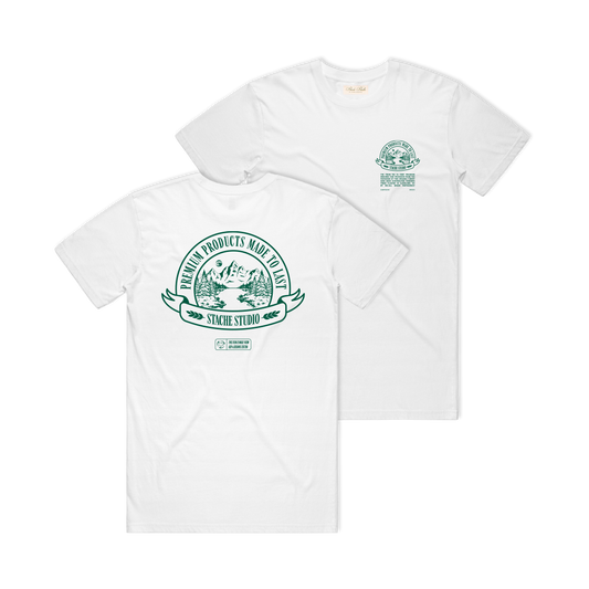 Stache Crest Shirt - 'White/Green'